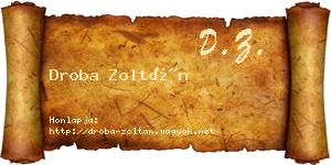 Droba Zoltán névjegykártya