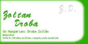 zoltan droba business card