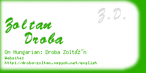 zoltan droba business card